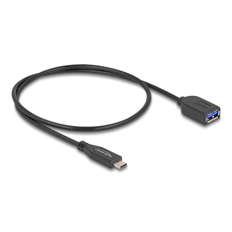 Delock USB 10 Gbps Kabel USB Type-C™ Stecker zu Typ-A Buchse 50 cm koaxial