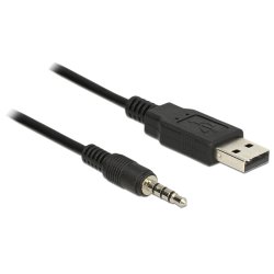 Delock Konverter USB 2.0 Typ-A Stecker zu Seriell TTL 3,5 mm 4 Pin Klinke 1,8 m (3,3 V)