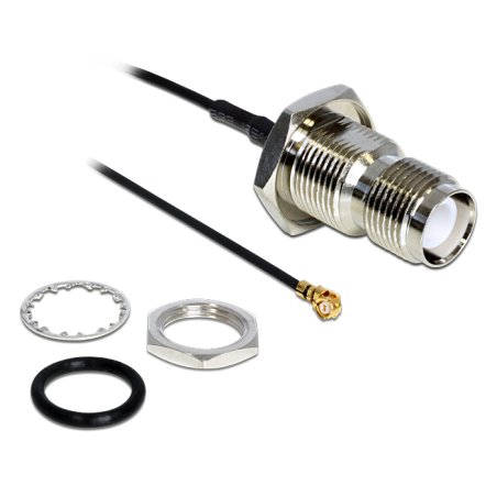 Delock Antennenkabel RP-TNC Buchse zum Einbau zu I-PEX Inc., MHF® I Stecker 1.37 20 cm spritzwassergeschützt
