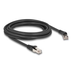 DeLOCK Câble de réseau RJ45, Cat.8.1 S/FTP mâle, angulé à 45° à droite, à mâle droit, jusqu’à 40 Gbps, 3 m,