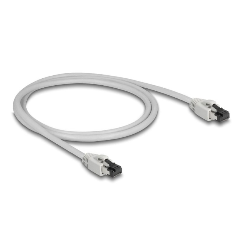 Delock RJ45 Netzwerkkabel Cat.8.1 S/FTP 1 m bis 40 Gbps grau