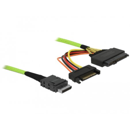 DeLOCK 85802 câble Serial Attached SCSI (SAS) 0,5 m 32 Gbit/s Noir, Vert, Rouge, Jaune