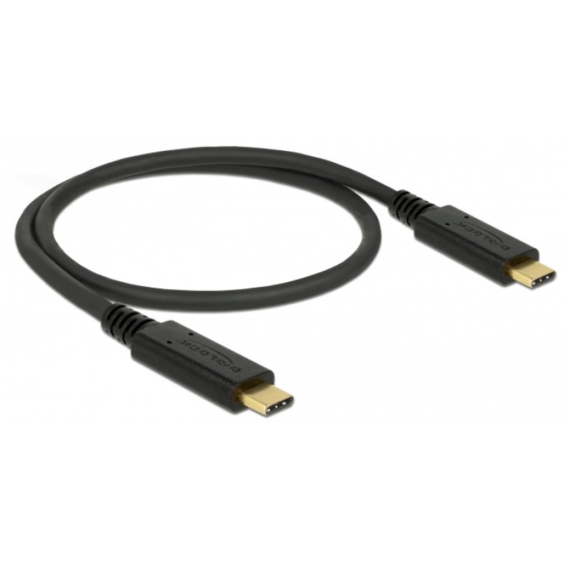 Delock USB 2.0 Kabel Type-C zu Type-C 0,5 m PD 5 A E-Marker