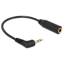 Delock Audiokabel Klinkenstecker 2,5 mm 3 Pin gewinkelt Klinkenbuchse 3,5 mm 4 Pin