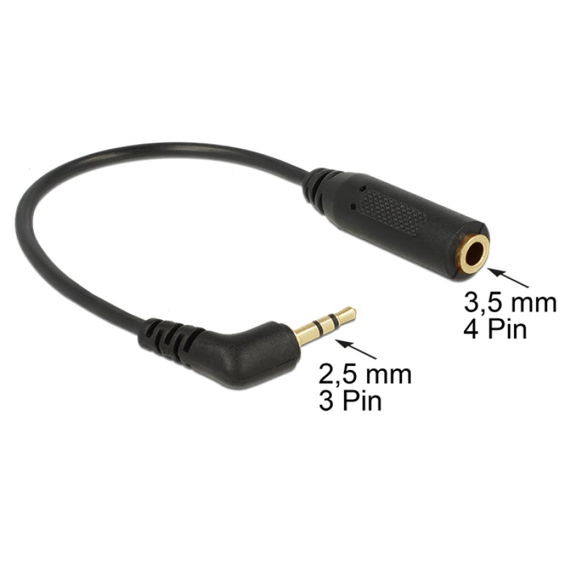 DeLOCK 0.17m 2.5mm/3.5mm audio cable Black