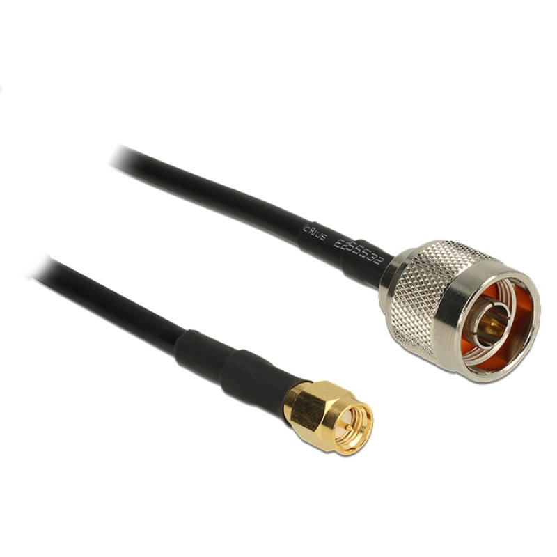 DeLOCK 15m, N/SMA coaxial cable CFD200 Black