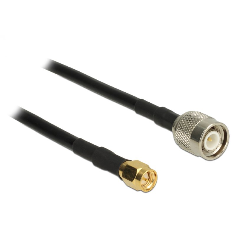 DeLOCK 89509 câble coaxial RG-58 C/U 5 m TNC SMA Noir