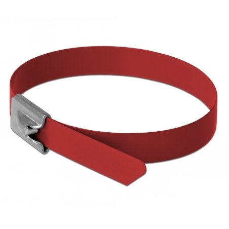 Delock Edelstahlkabelbinder L 300 x B 7,9 mm rot 10 Stück