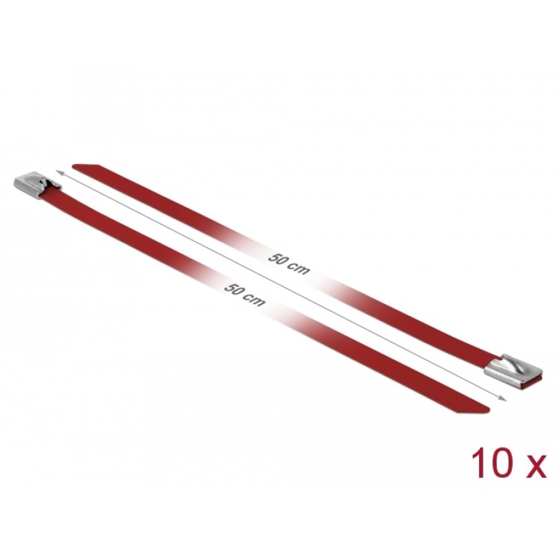 DeLOCK 18784 cable tie Steel Red 10 pc(s)
