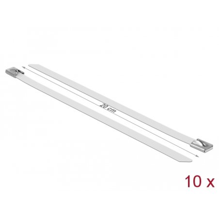 DeLOCK 18821 serre-câbles Acier Blanc 10 pièce(s)