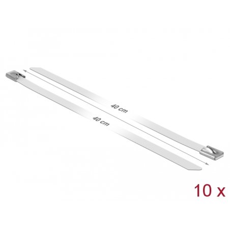 DeLOCK 18823 serre-câbles Acier Blanc 10 pièce(s)