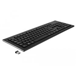 DeLOCK 12671 clavier Bureau RF sans fil QWERTZ Allemand Noir
