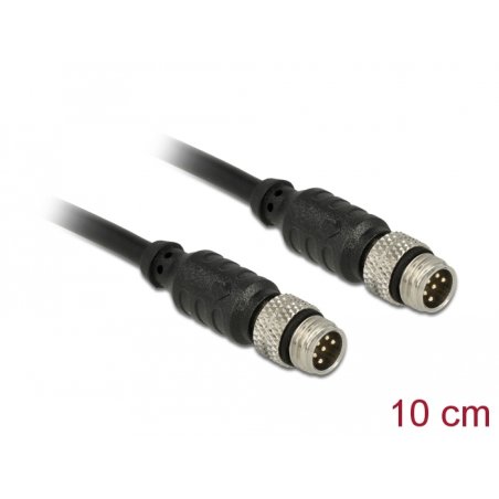 Delock M8 Sensor- / Aktorverlängerungskabel 6 Pin Stecker zu 6 Pin Stecker wasserdicht 10 cm