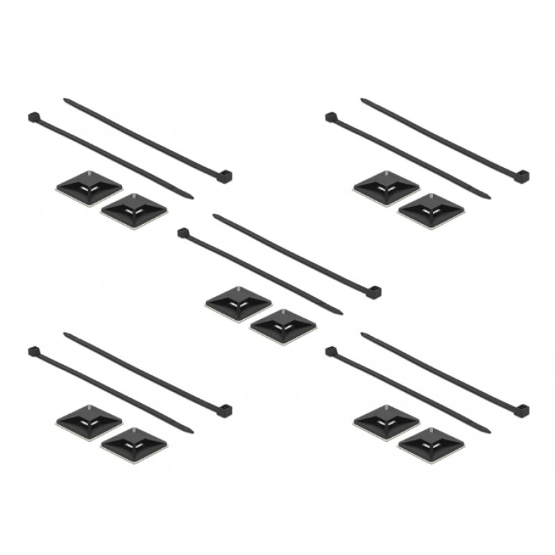 DeLOCK 18675 support d'attache-câble Noir Nylon 10 pièce(s)