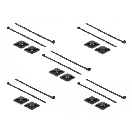 DeLOCK 18675 support d'attache-câble Noir Nylon 10 pièce(s)