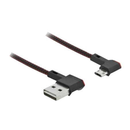 Delock EASY-USB 2.0 Kabel Typ-A Stecker zu USB Type-C™ Stecker gewinkelt links / rechts 1 m schwarz