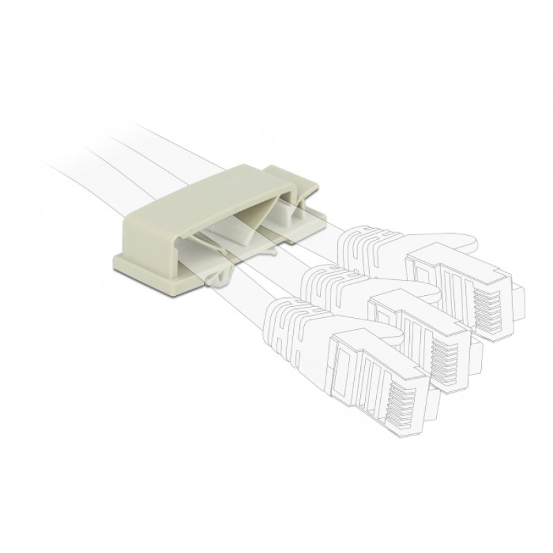 DeLOCK Cable holder with Expansion Anchor grey 10 pieces