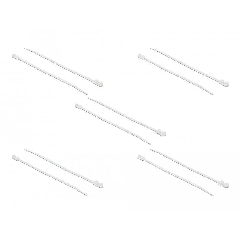 Delock Kabelbinder mit Befestigungsöse L 160 x B 4,8 mm weiß 10 Stück