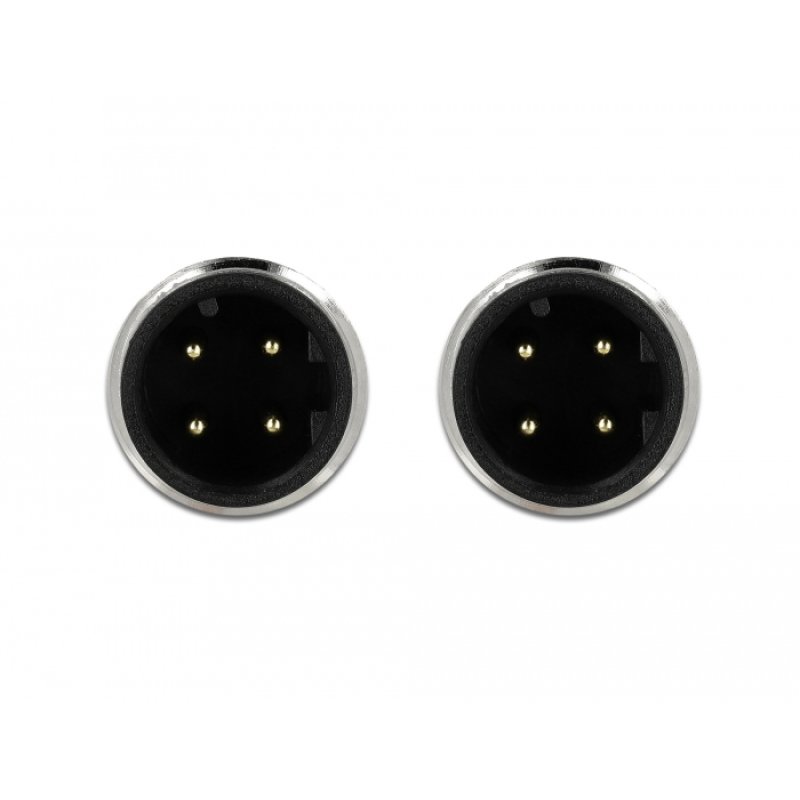 Delock Netzwerkkabel M12 D-kodiert 4 Pin Stecker zu Stecker TPU 5 m