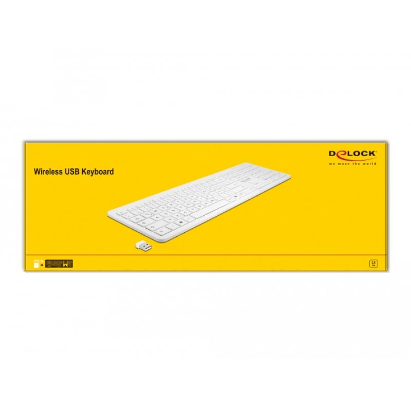 DeLOCK Clavier USB 2,4 GHz sans fil, blanc (plat)