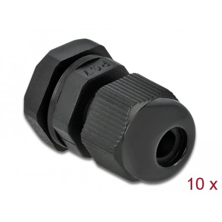 Delock Kabelverschraubung PG7 10 Stück schwarz