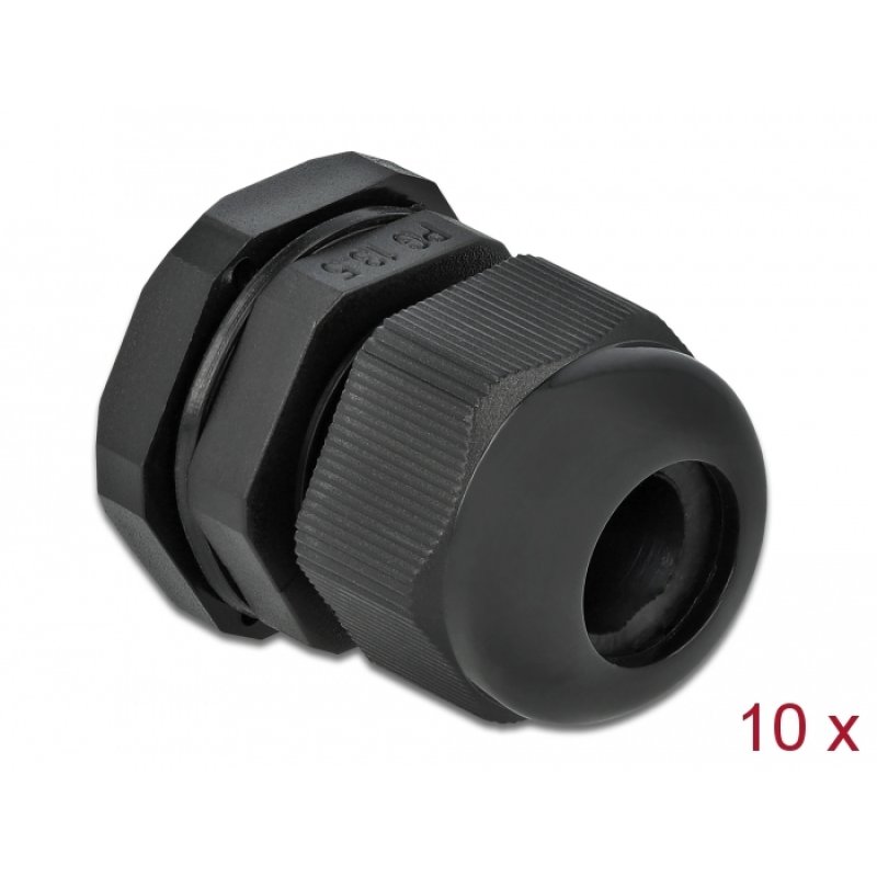 DeLOCK Cable Gland PG13.5 10 pieces black