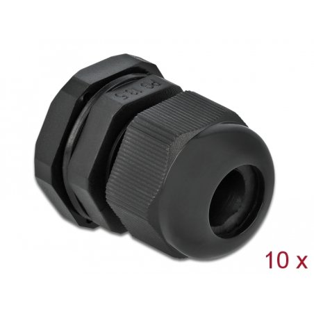 DeLOCK Cable Gland PG13.5 10 pieces black