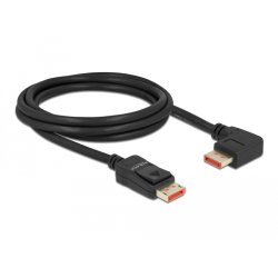 Delock DisplayPort Kabel Stecker gerade zu Stecker 90° rechts gewinkelt 8K 60 Hz 2 m