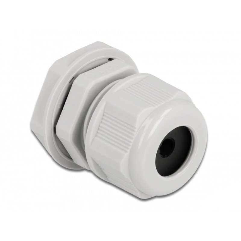 DeLOCK Cable Gland PG13.5 for round cable grey 2 pieces