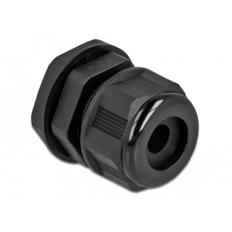 DeLOCK Cable Gland PG16 for round cable black 2 pieces