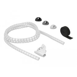 DeLOCK 18392 cable organizer Desk/Wall Cable flex tube Black, Grey, White
