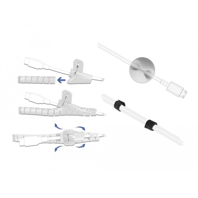 DeLOCK Gestion de câble, set de 5 unités