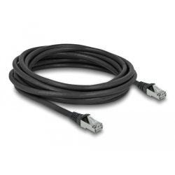DeLOCK Câble de réseau RJ45 Cat.6A S/FTP PUR, extérieur, 5 m, noir