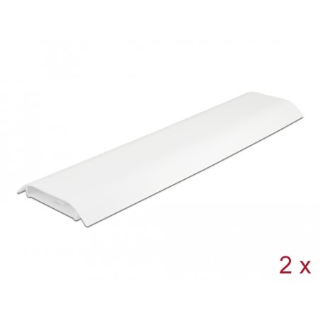 DeLOCK Cable Duct self-adhesive with cable fixing 85 x 10 mm - length 300 mm 2 pcs white