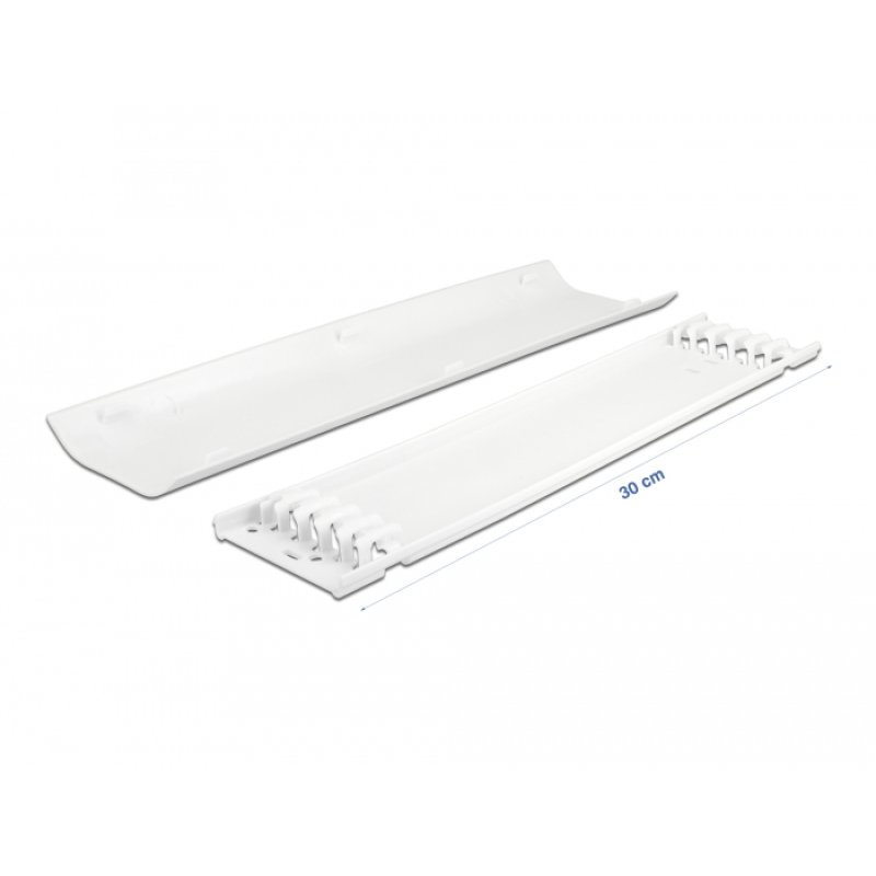 Delock Kabelkanal selbstklebend mit Kabelbefestigung 85 x 10 mm - Länge 300 mm 2 Stück weiß