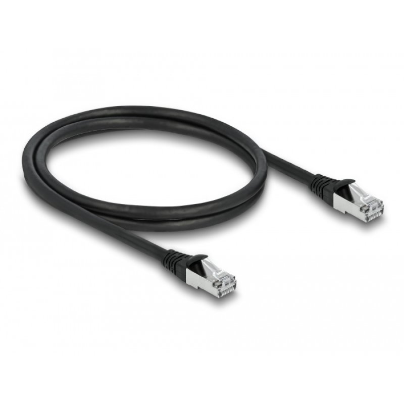 DeLOCK RJ45 Network Cable Cat.6A S/FTP PUR Outdoor 1 m black