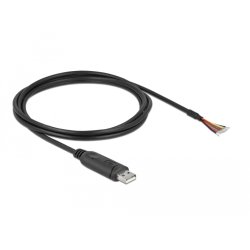 Delock Adapterkabel USB 2.0 Typ-A zu seriell RS-232 mit 9 offenen Kabelenden Schirmung 2 m