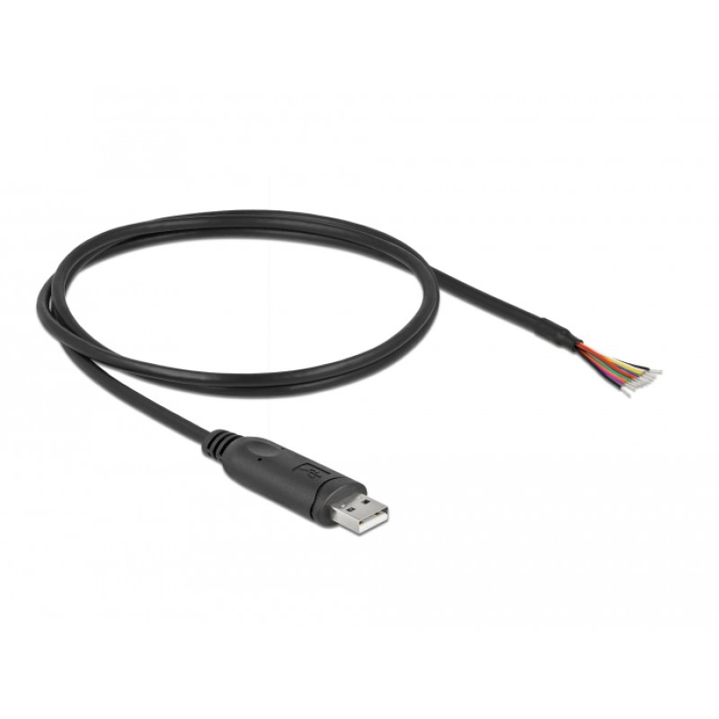 DeLOCK Adapter cable USB 2.0 Type-A to Serial RS-232 with 9 open wires Shielding 0.5 m
