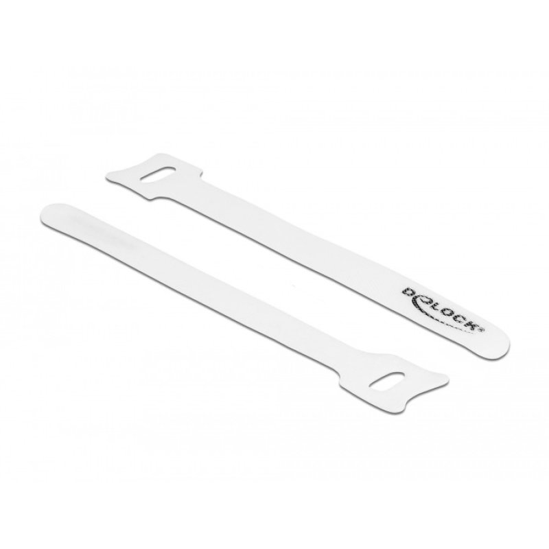 DeLOCK Serre-câbles à scratch L 150 x l 12 mm, blanc, 10 pièces