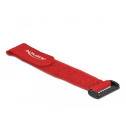 DeLOCK Hook-and-loop cable tie with loop L 190 x W 25 mm red 5 pieces