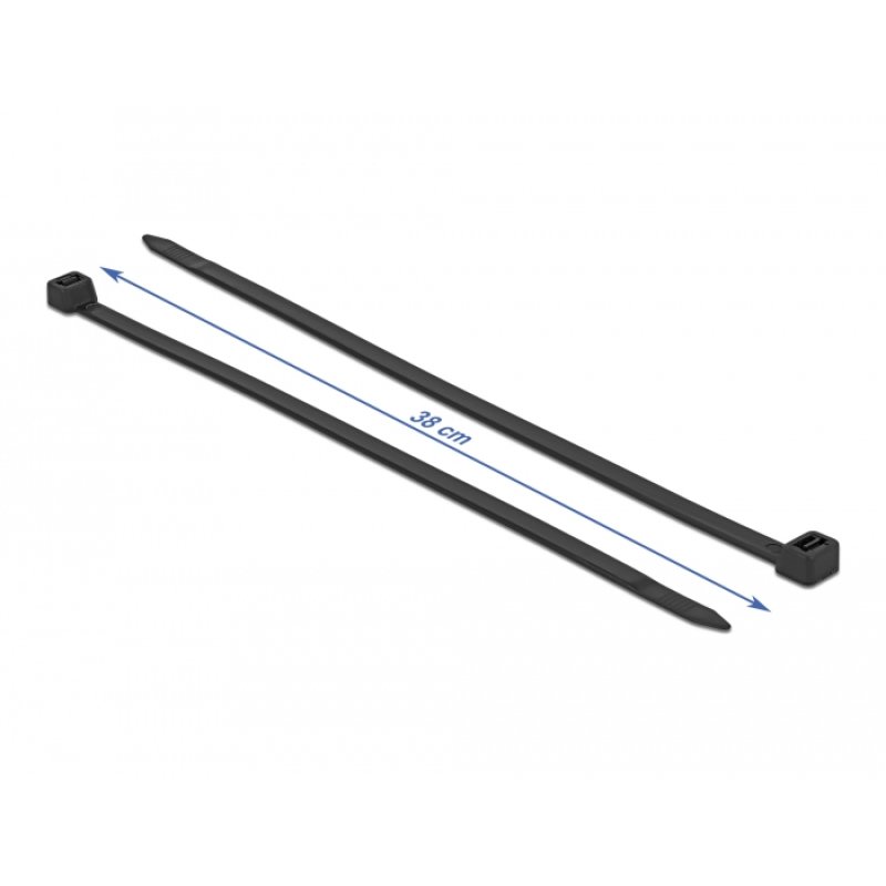 Delock Kabelbinder kälteresistent L 380 x B 7,6 mm schwarz 50 Stück