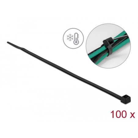 DeLOCK Cable tie cold resistant L 200 x W 4.8 mm black 100 pieces