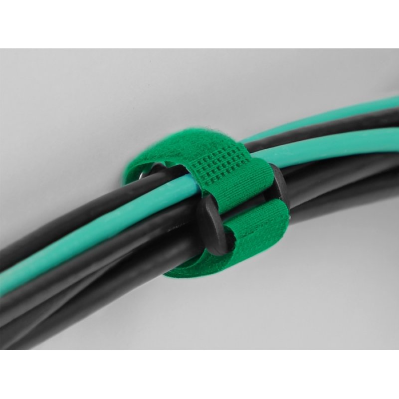 DeLOCK Serre-câbles à scratch avec boucle et œillet de fixation L 190 x l 25 mm, 5 pièces