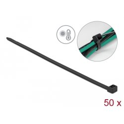 DeLOCK Cable tie heat resistant L 380 x W 7.6 mm black 50 pieces