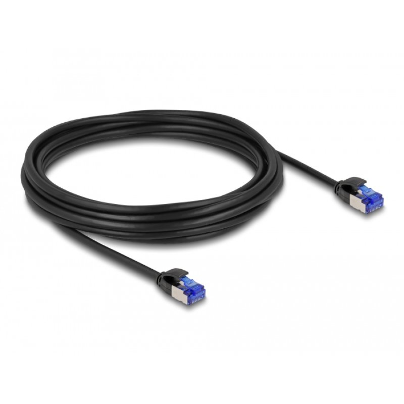 DeLOCK Câble RJ45 de réseau Cat.6A S/FTP mince, 5 m, noir