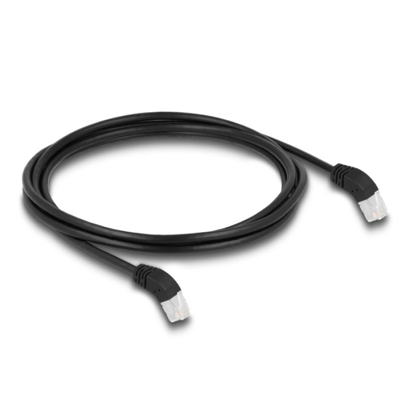DeLOCK RJ45 Network Cable Cat.6A S/FTP 45° upwards angled 2 m black