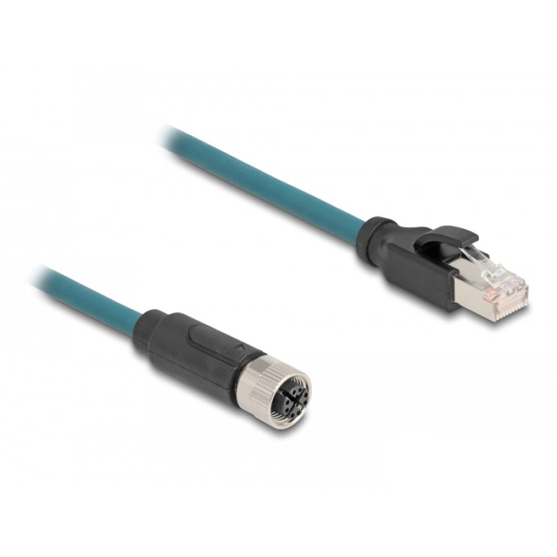 DeLOCK M12 Adapter Cable X-coded 8 pin female to RJ45 male 50 cm