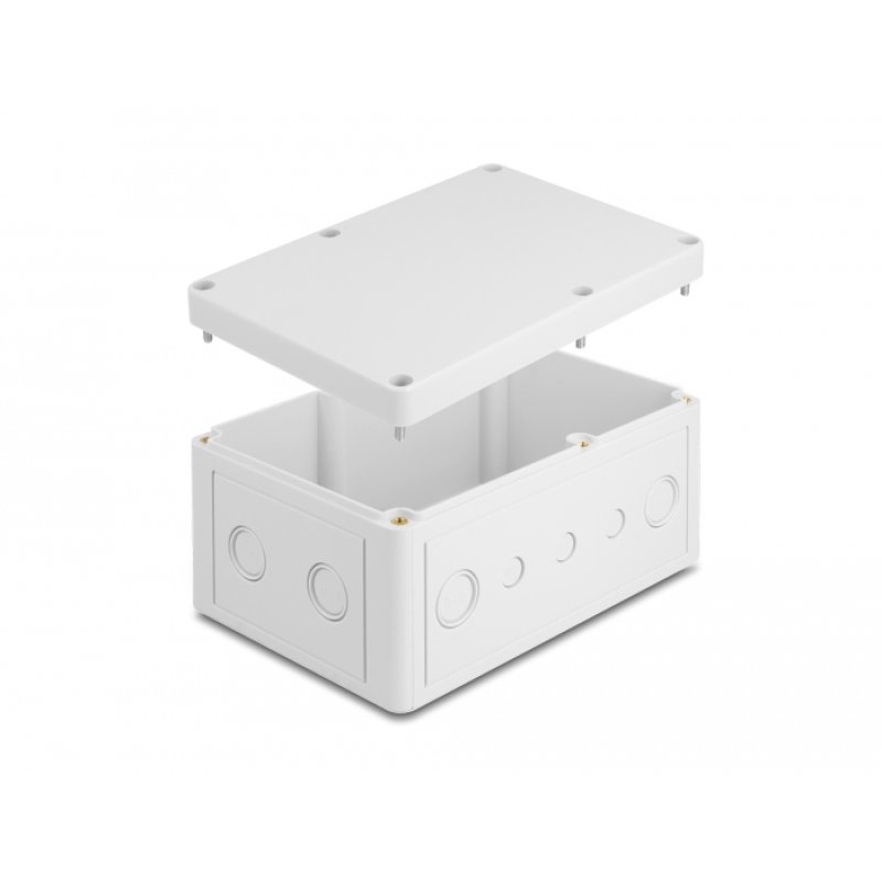 Delock Installationsgehäuse mit Kabeleinführungen 180 x 125 x 90 mm grau
