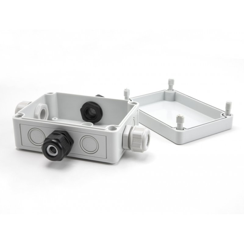 Delock Installationsgehäuse mit Kabeleinführungen 130 x 93 x 57 mm grau