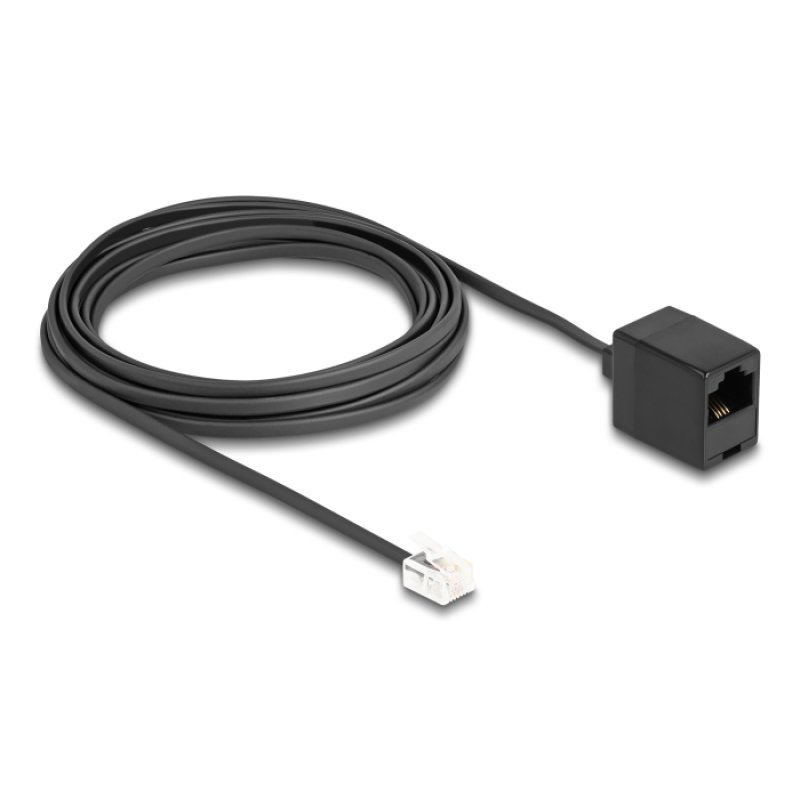 DeLOCK Câble téléphonique RJ11 mâle à RJ45 femelle, noir, 5 m